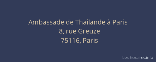 Ambassade de Thailande à Paris