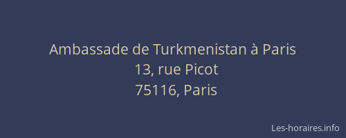 Ambassade de Turkmenistan à Paris