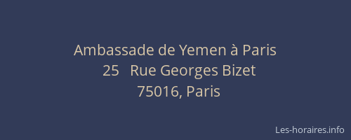 Ambassade de Yemen à Paris