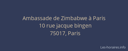 Ambassade de Zimbabwe à Paris