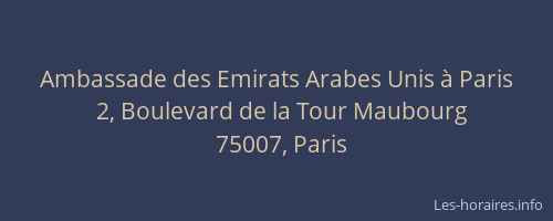 Ambassade des Emirats Arabes Unis à Paris