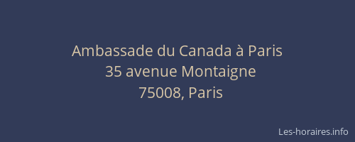 Ambassade du Canada à Paris