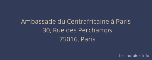 Ambassade du Centrafricaine à Paris