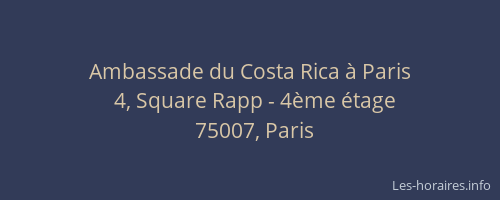 Ambassade du Costa Rica à Paris
