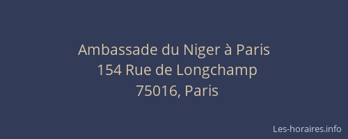 Ambassade du Niger à Paris