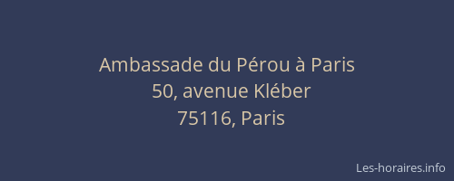 Ambassade du Pérou à Paris