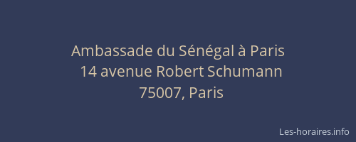 Ambassade du Sénégal à Paris