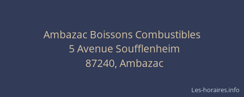 Ambazac Boissons Combustibles