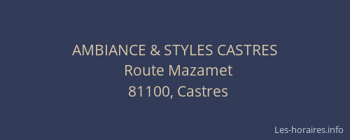 AMBIANCE & STYLES CASTRES
