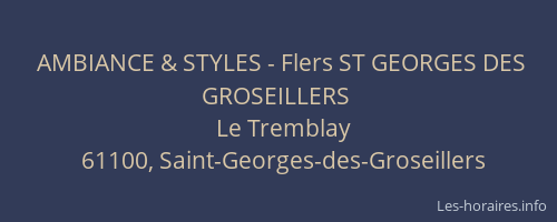 AMBIANCE & STYLES - Flers ST GEORGES DES GROSEILLERS