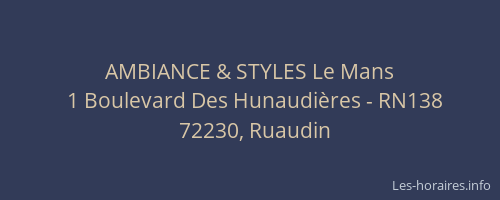 AMBIANCE & STYLES Le Mans