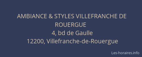AMBIANCE & STYLES VILLEFRANCHE DE ROUERGUE