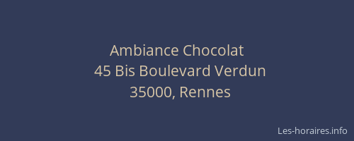 Ambiance Chocolat