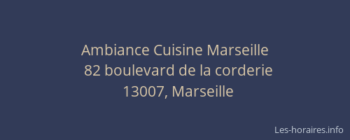 Ambiance Cuisine Marseille