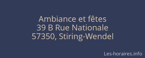 Ambiance et fêtes