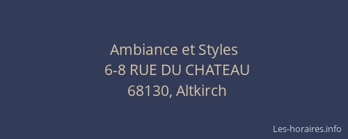 Ambiance et Styles