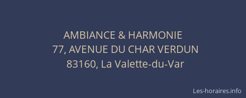 AMBIANCE & HARMONIE