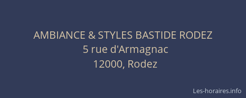 AMBIANCE & STYLES BASTIDE RODEZ