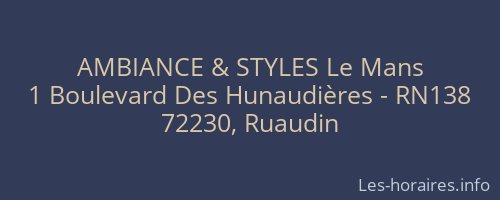 AMBIANCE & STYLES Le Mans