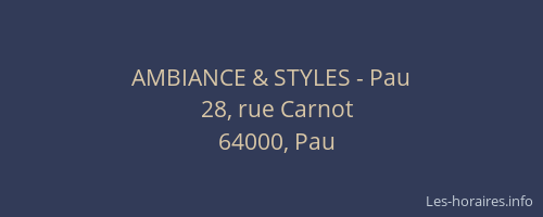 AMBIANCE & STYLES - Pau