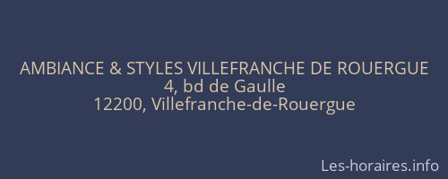 AMBIANCE & STYLES VILLEFRANCHE DE ROUERGUE