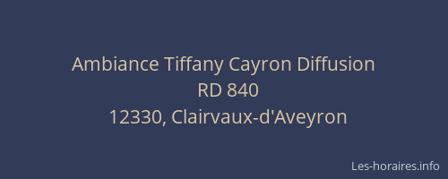 Ambiance Tiffany Cayron Diffusion