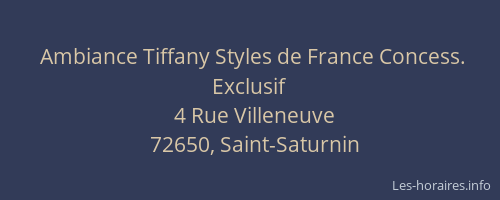 Ambiance Tiffany Styles de France Concess. Exclusif