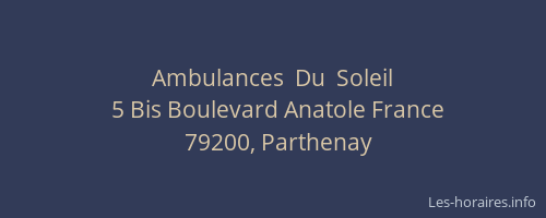 Ambulances  Du  Soleil