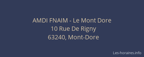 AMDI FNAIM - Le Mont Dore