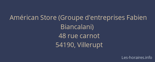 Am&eacute;rican Store (Groupe d'entreprises Fabien Biancalani)