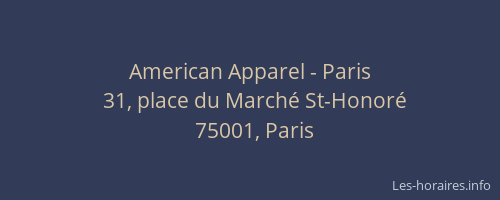 American Apparel - Paris
