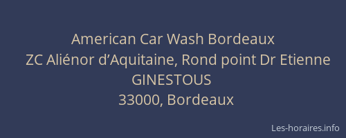 American Car Wash Bordeaux