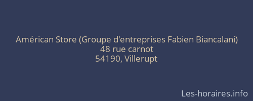 Américan Store (Groupe d'entreprises Fabien Biancalani)