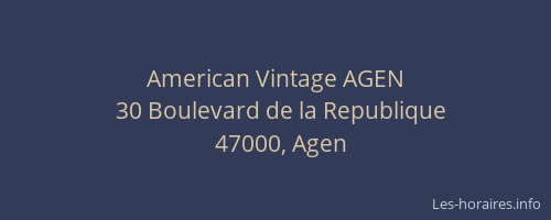 American Vintage AGEN