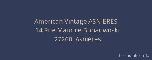 American Vintage ASNIERES
