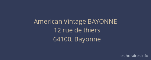 American Vintage BAYONNE
