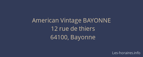 American Vintage BAYONNE