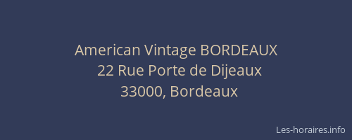 American Vintage BORDEAUX