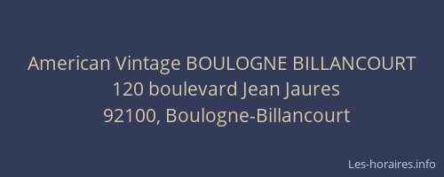 American Vintage BOULOGNE BILLANCOURT