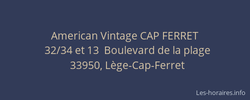 American Vintage CAP FERRET