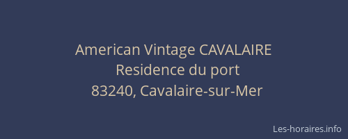 American Vintage CAVALAIRE