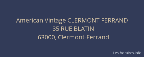 American Vintage CLERMONT FERRAND