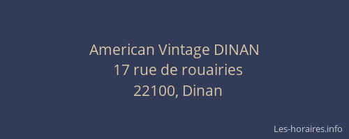 American Vintage DINAN