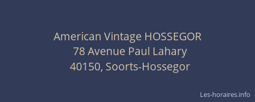 American Vintage HOSSEGOR