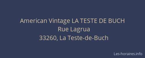 American Vintage LA TESTE DE BUCH