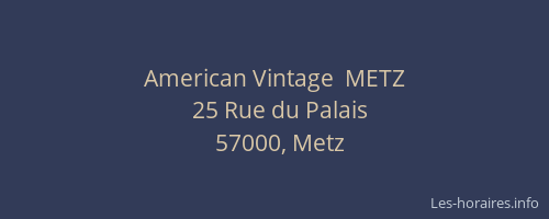 American Vintage  METZ