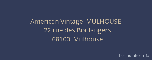 American Vintage  MULHOUSE