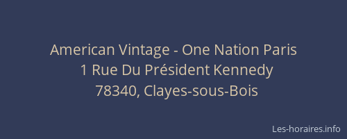 American Vintage - One Nation Paris
