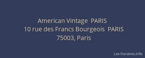 American Vintage  PARIS