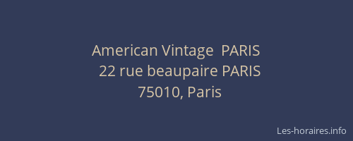 American Vintage  PARIS